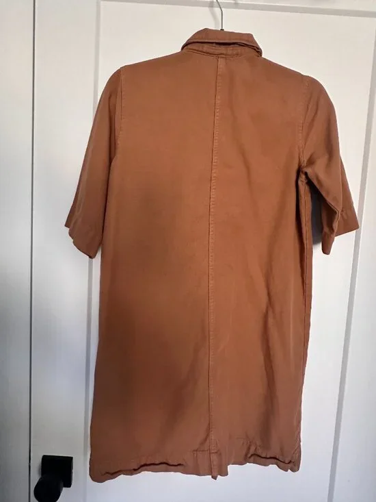 Everlane Chore Mini Dress | Toasted Coconut | Utility Shirt Dress Size 00 - Picture 5 of 5